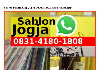 Sablon Plastik Opp Jogja Ö8ᣮ1·Կ18Ö·18Ö8(whatsApp)