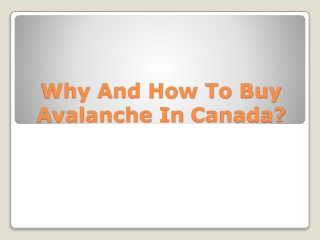 Why And How To Buy Avalanche In Canada ?