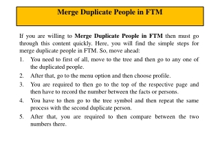 How Do I Merge Duplicate People in FTM [2022]