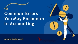 Common Errors You May Encounter In Accounting - Accounting Assignment Help