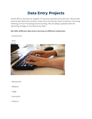 Data Entry Projects