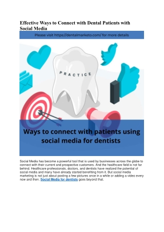 Effective Ways to Connect with Dental Patients with Social Media