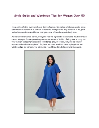 Style Guide and Wardrobe Tips for Women Over 50