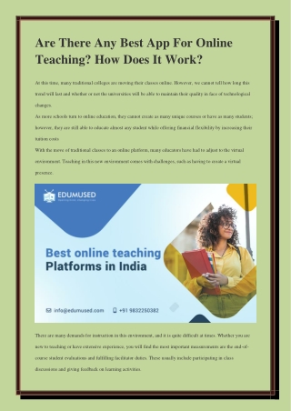 Best App for online teaching