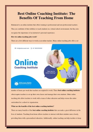 Best online coaching institute