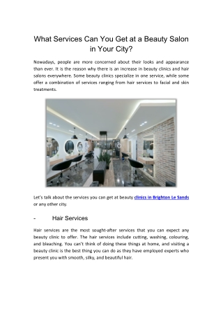 What Services Can You Get at a Beauty Salon in Your City