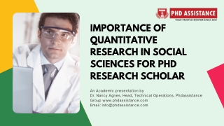 Quantitative research in social sciences for PhD Research Scholar – PhD Assistance