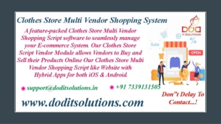 Best Online Clothes Store Multi Vendor System - DOD IT SOLUTIONS