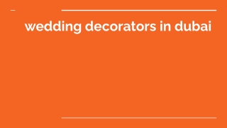 wedding decorators in dubai