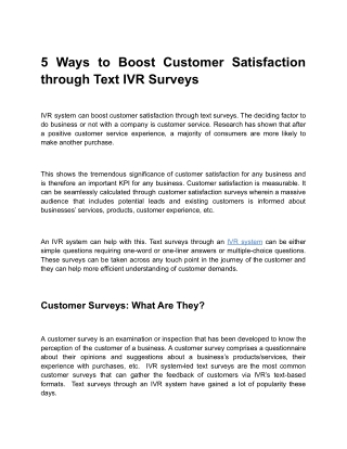 5 Ways to Boost Customer Satisfaction through Text IVR Surveys