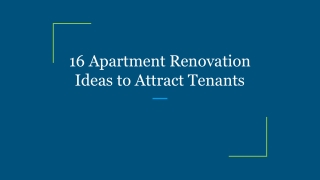 16 Apartment Renovation Ideas to Attract Tenants