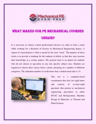 What Makes Our PE Mechanical Courses Unique