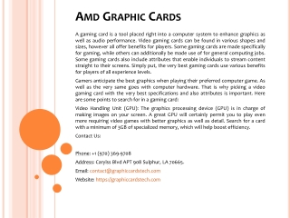 Amd Graphic Cards