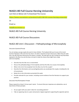 NU621-8D Full Course Herzing University