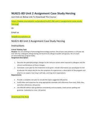 NU621-8D Unit 2 Assignment Case Study Herzing