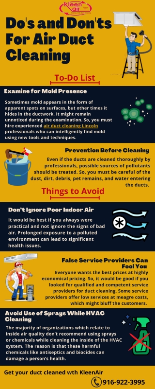 Do's and Don'ts For Air Duct Cleaning