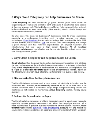 cloud telephony solutions