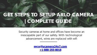 Arlo Camera Setup And Login |  1 888-255-8018