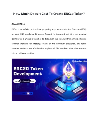 How Much Does It Cost To Create ERC20 Token