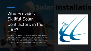 Who Provides Skillful solar Contractors in the UAE?