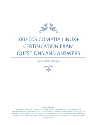 XK0-005 CompTIA Linux+ Certification Exam Questions and Answers PDF