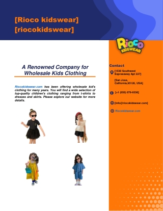A Renowned Company for Wholesale Kids Clothing