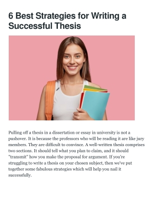 6 Best Strategies for Writing a Successful Thesis