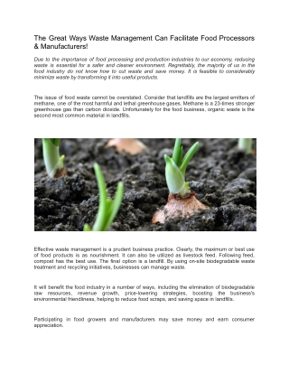 Organic Waste Recycling Process