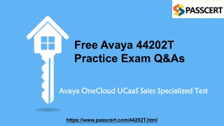 Update Avaya OneCloud UCaaS Sales 44202T Exam Dumps