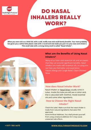 Do Nasal Inhalers Really Work?