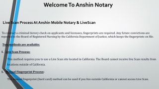 Live Scan Process At Anshin Mobile Notary & LiveScan