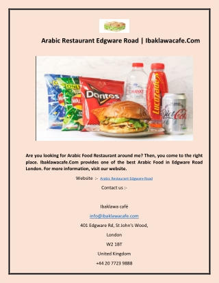 Arabic Restaurant Edgware Road  Ibaklawacafe