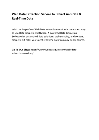 Web Data Extraction Service to Extract Accurate & Real-Time Data