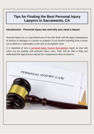 Tips for Finding the Best Personal Injury Lawyers in Sacramento, CA