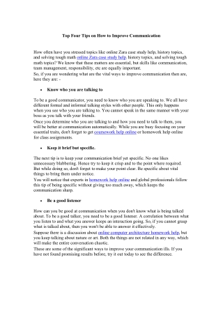 Top Four Tips on How to Improve Communication