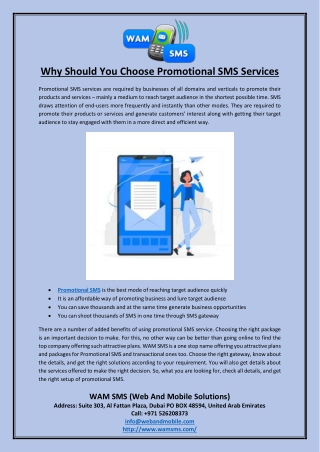 Why Should You Choose Promotional SMS Services