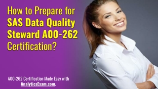 [Study Tips] SAS Data Quality Steward (A00-262) Certification Exam