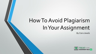 How To Avoid Plagiarism In Your Assignment
