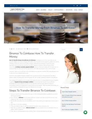 How To Transfer From Binance To Coinbase