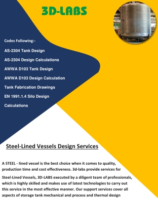 Steel-Lined Vessels Design Services