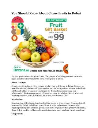You Should Know About Citrus Fruits in Dubai