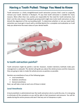 Having a Tooth Pulled Things You Need to Know