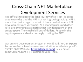 Cross-Chain NFT Marketplace Development Services