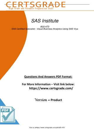 How to Pass SAS Institute A00-470 Dumps in First Take