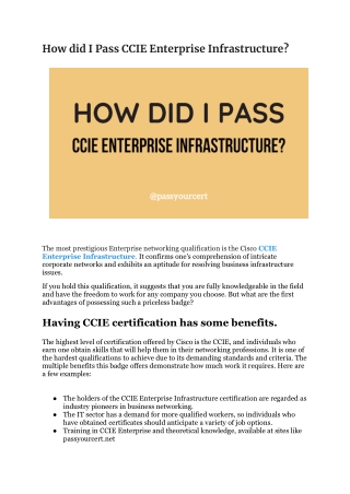 How did I Pass CCIE Enterprise Infrastructure?