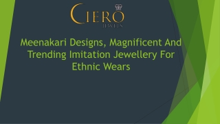 Meenakari Designs, Magnificent And Trending Imitation Jewellery For Ethnic Wears