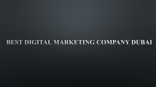 Best Digital Marketing Company Dubai