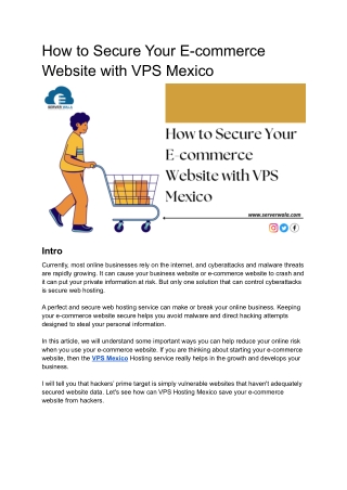 How to Secure Your E-commerce Website with VPS Mexico