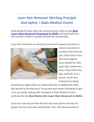 Laser Hair Removal Working Principle And Safety -  Dadu Medical Centre