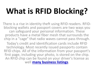 What is RFID Blocking?